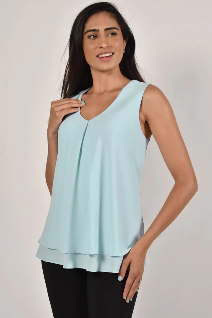 Frank Lyman women's business casual layered camisole with sleeveless style - aqua mist