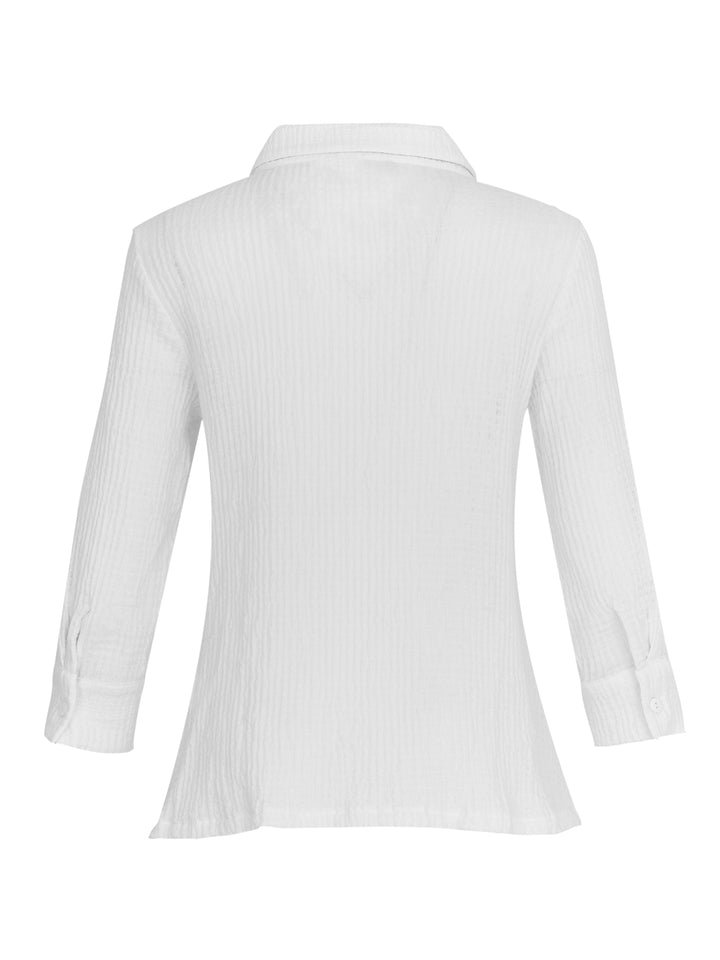 BLOUSE CRINKLE BLANCHE COTON FIELD