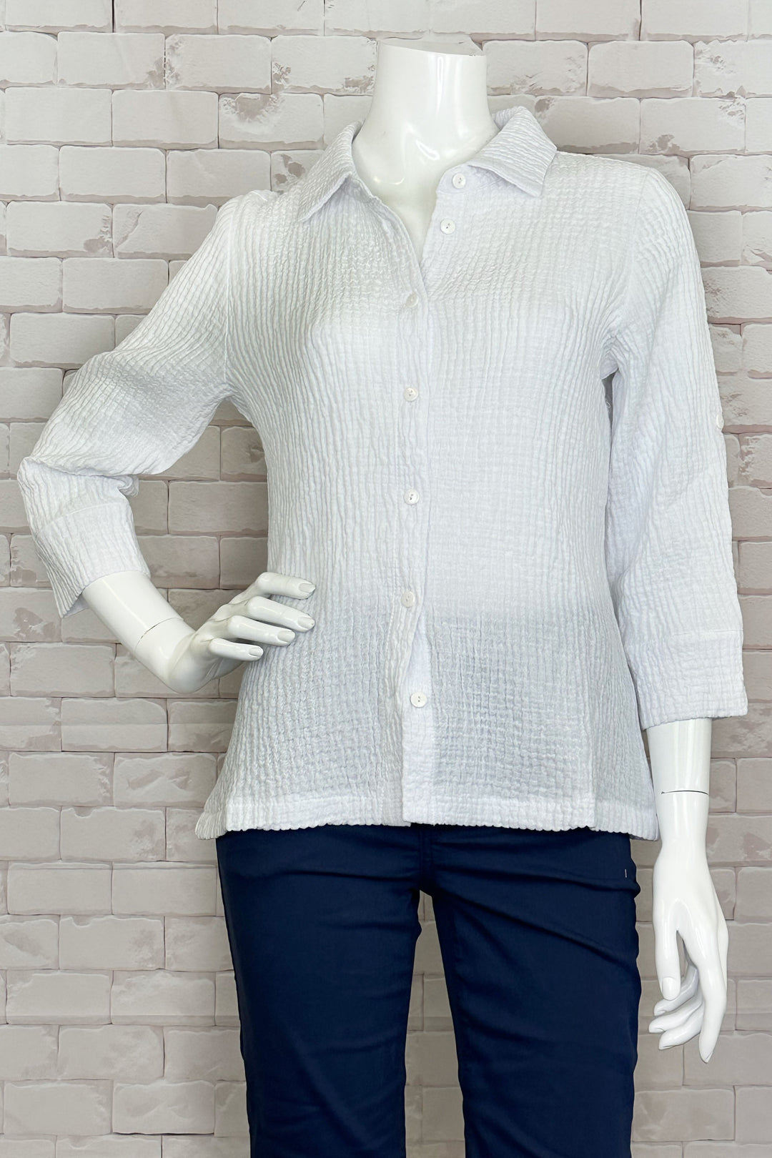BLOUSE CRINKLE BLANCHE COTON FIELD
