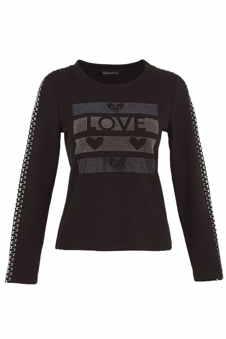 BLACK WITH A TWIST LS LOVE TOP