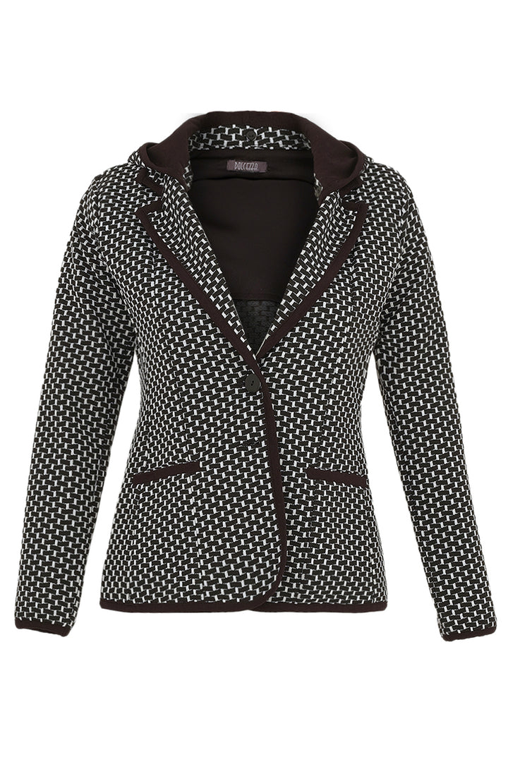 BUTTON BLAZER WITH HOOD