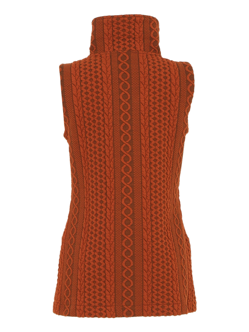 EMBOSSED CABLE ZIP VEST