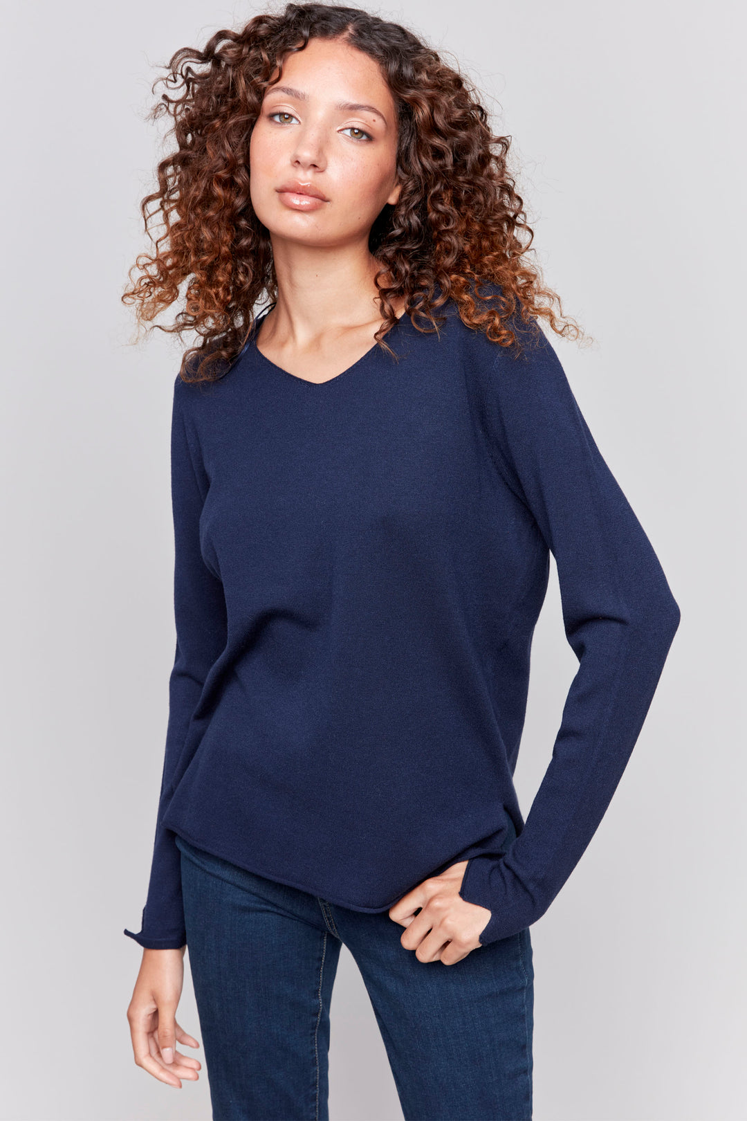 LS V-NECK TOP