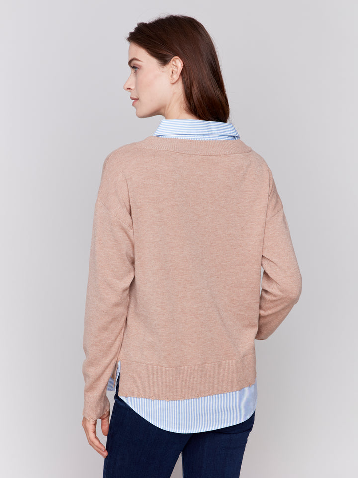 FOOLER SWEATER WITH SHIRT COLLAR