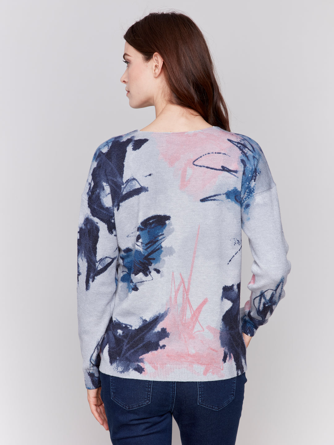 WATERCOLOUR BURSTS LS TOP