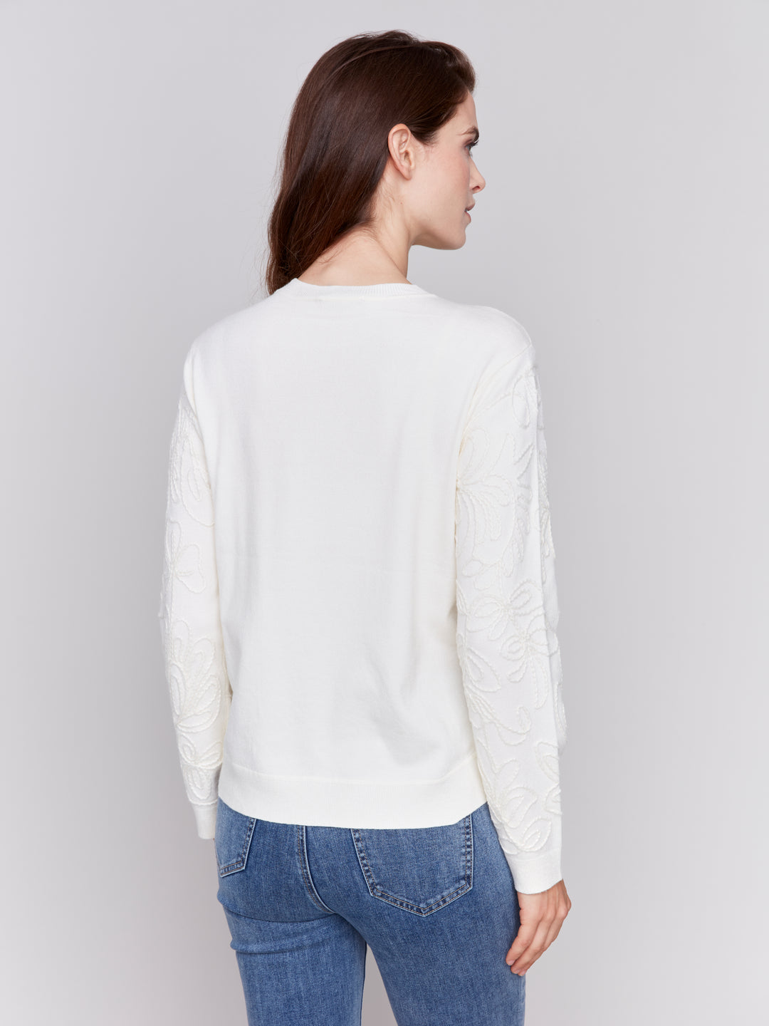 SOUTACHE EMBROIDERED LS TOP