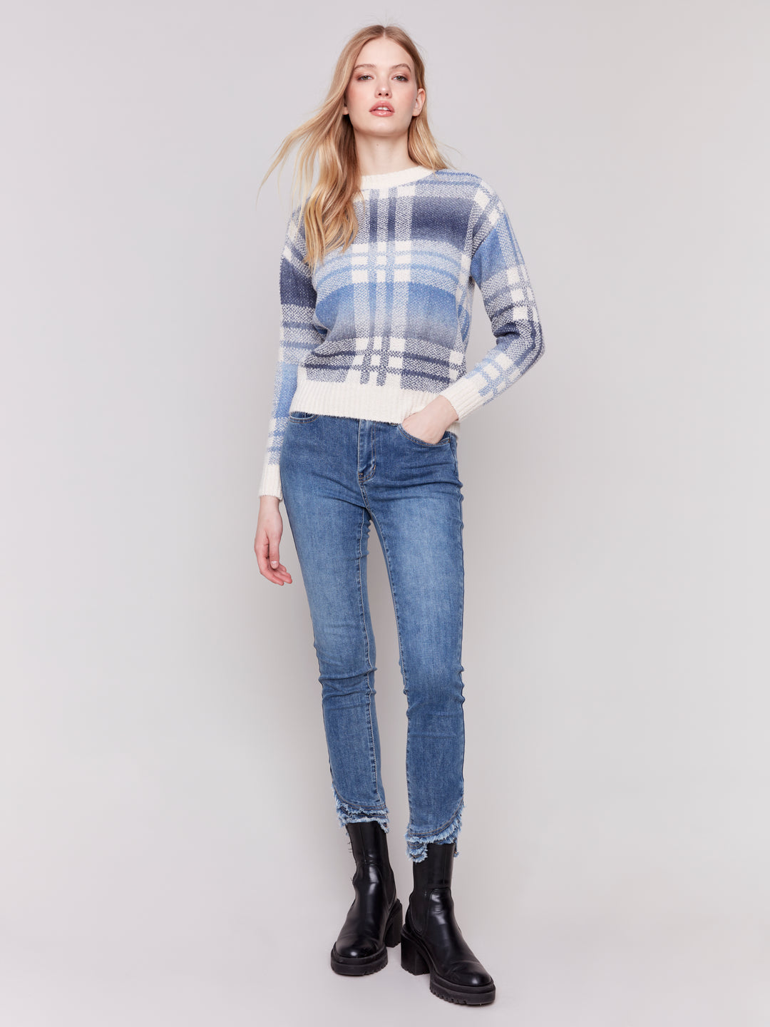 PLAID LS TOP