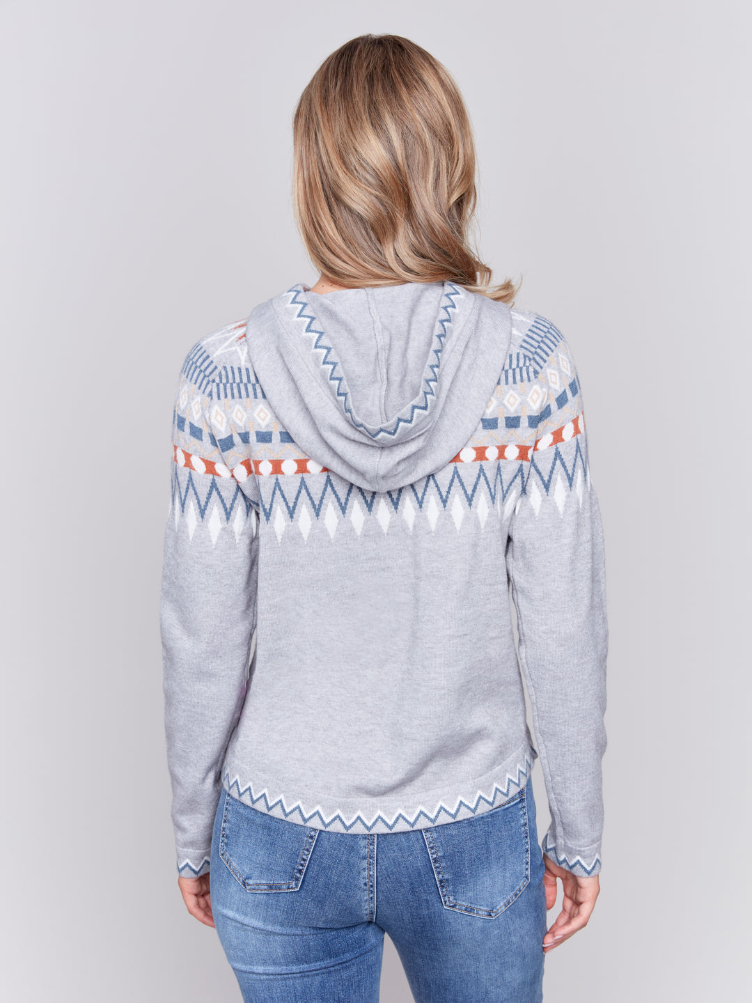 NORDIC PRINT HOODIE TOP