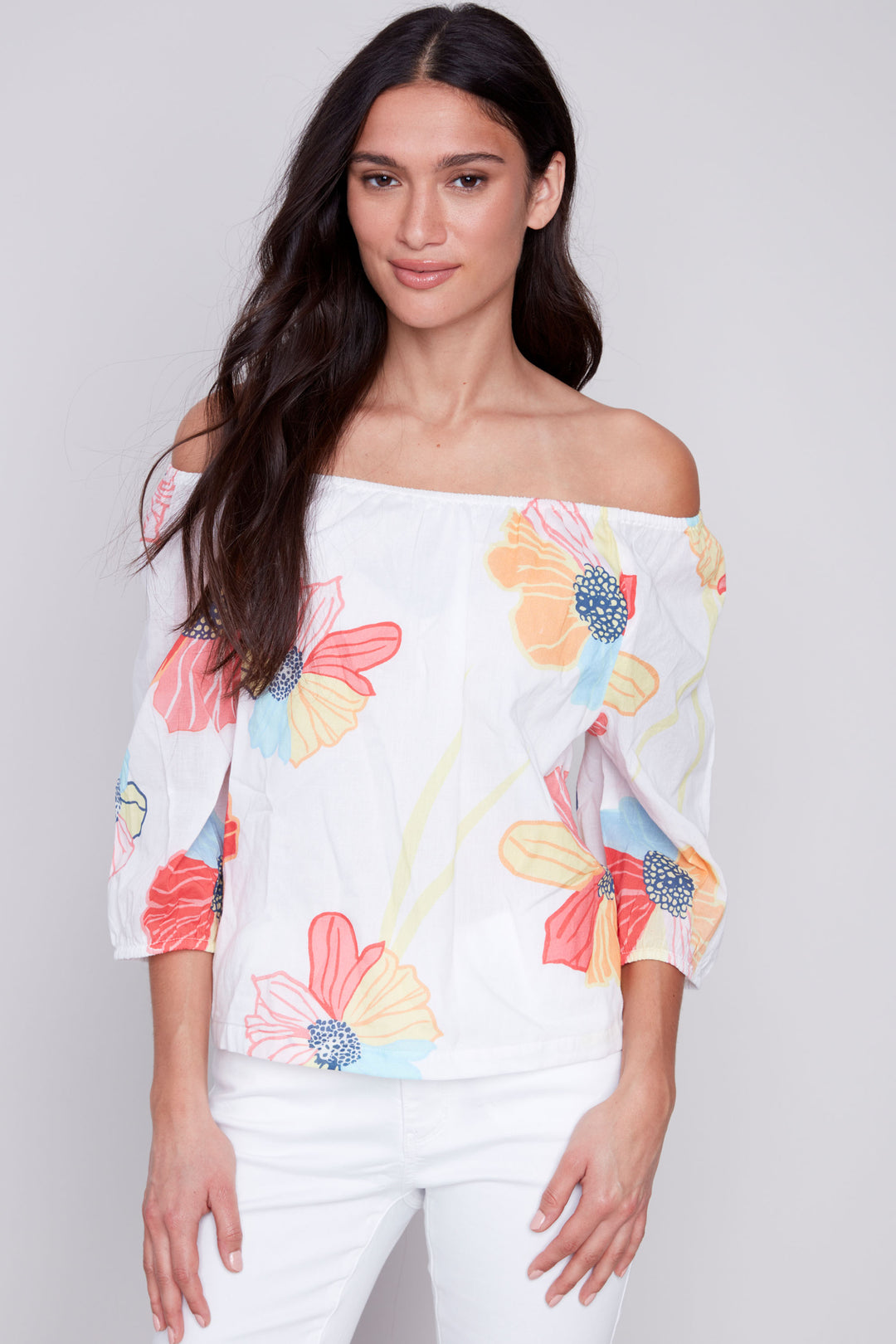 This Off Shoulder Top offers versatile styling options- wear it on or below the shoulders for a unique look. 
