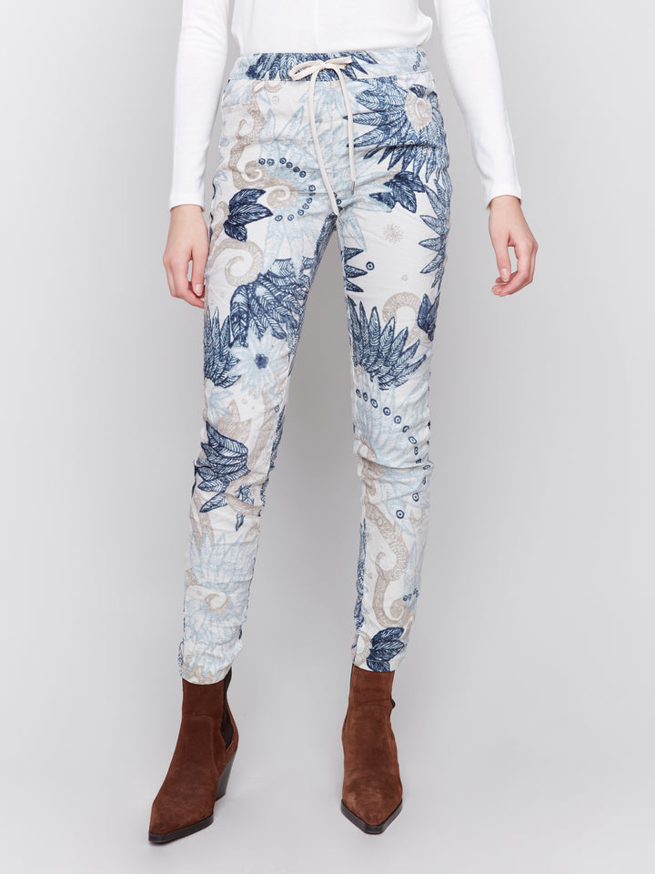 PRINTED CRINKLE SUEDE JOGGER