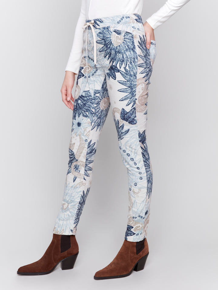 PRINTED CRINKLE SUEDE JOGGER