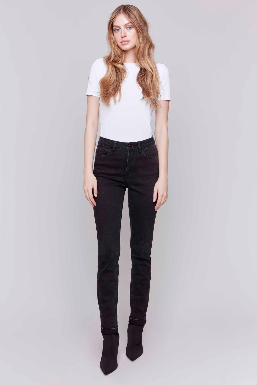 Charlie B Fall 2024  With their slim leg, regular rise and cuffed hem, these timeless jeans are sure to stand out. 