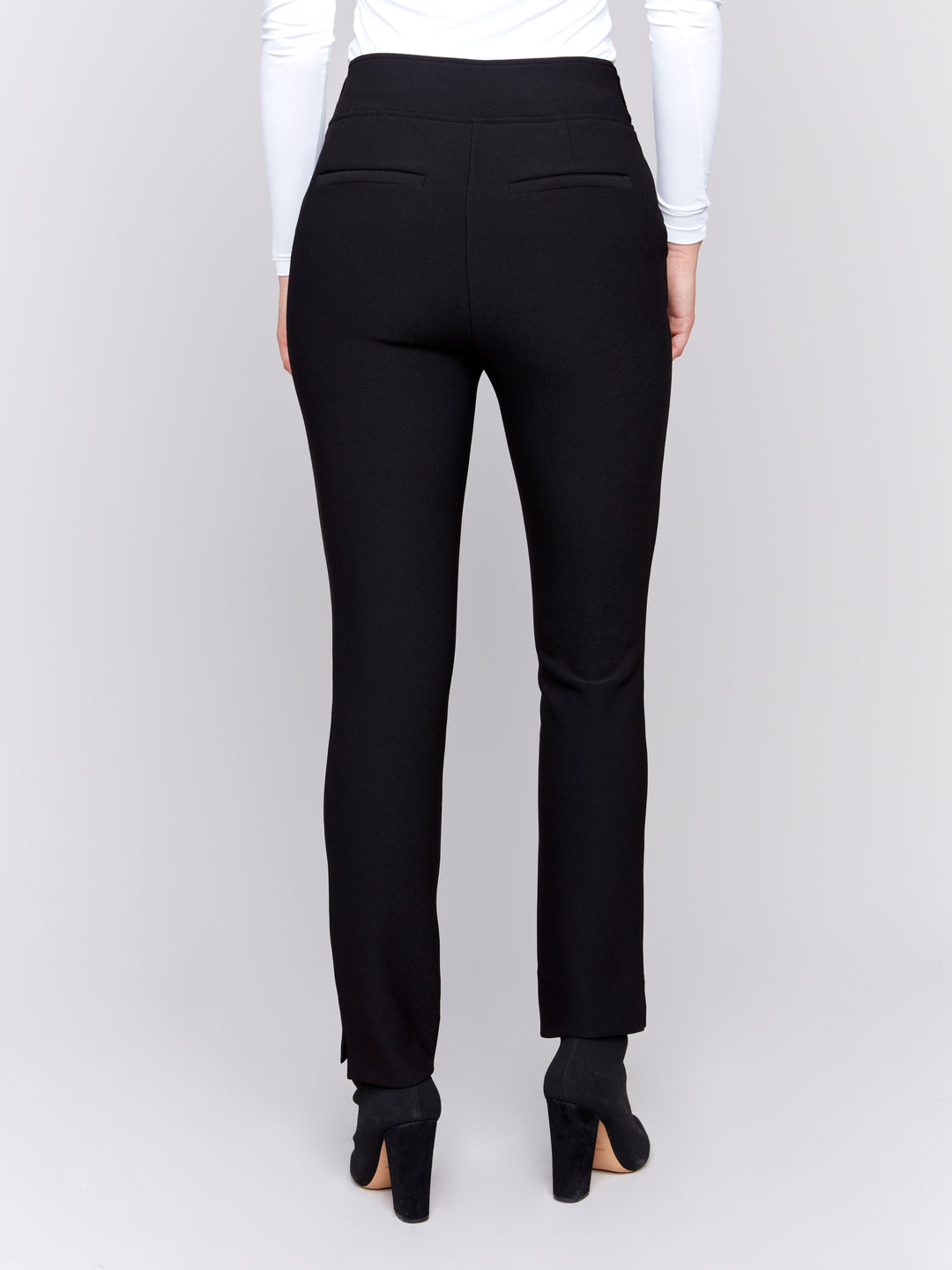 STRETCH CREPE PANT WITH SLITS