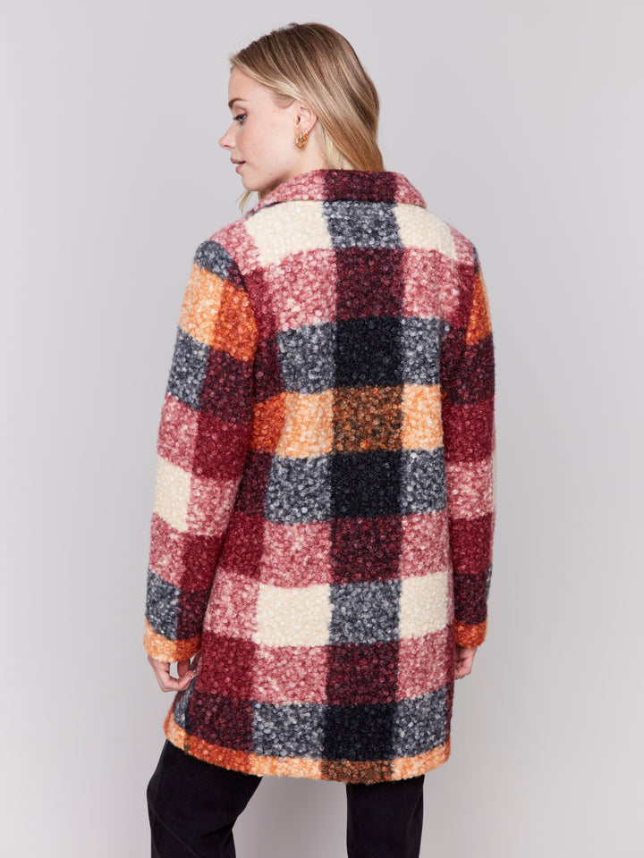 PLAID BOUCLE COAT