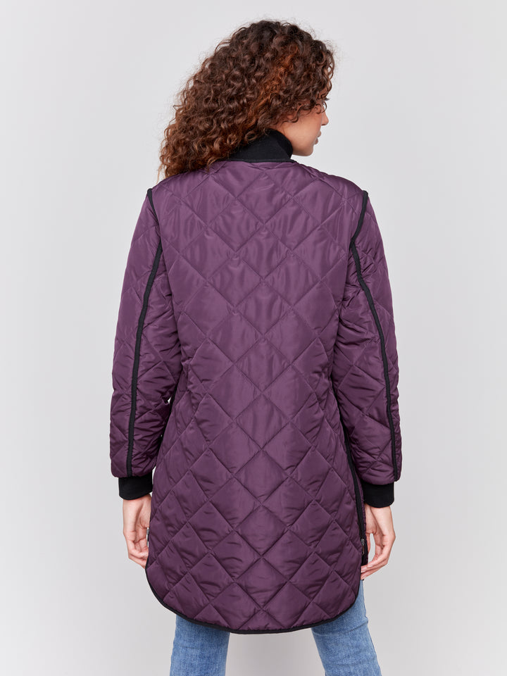 PLUM QUILTED COAT