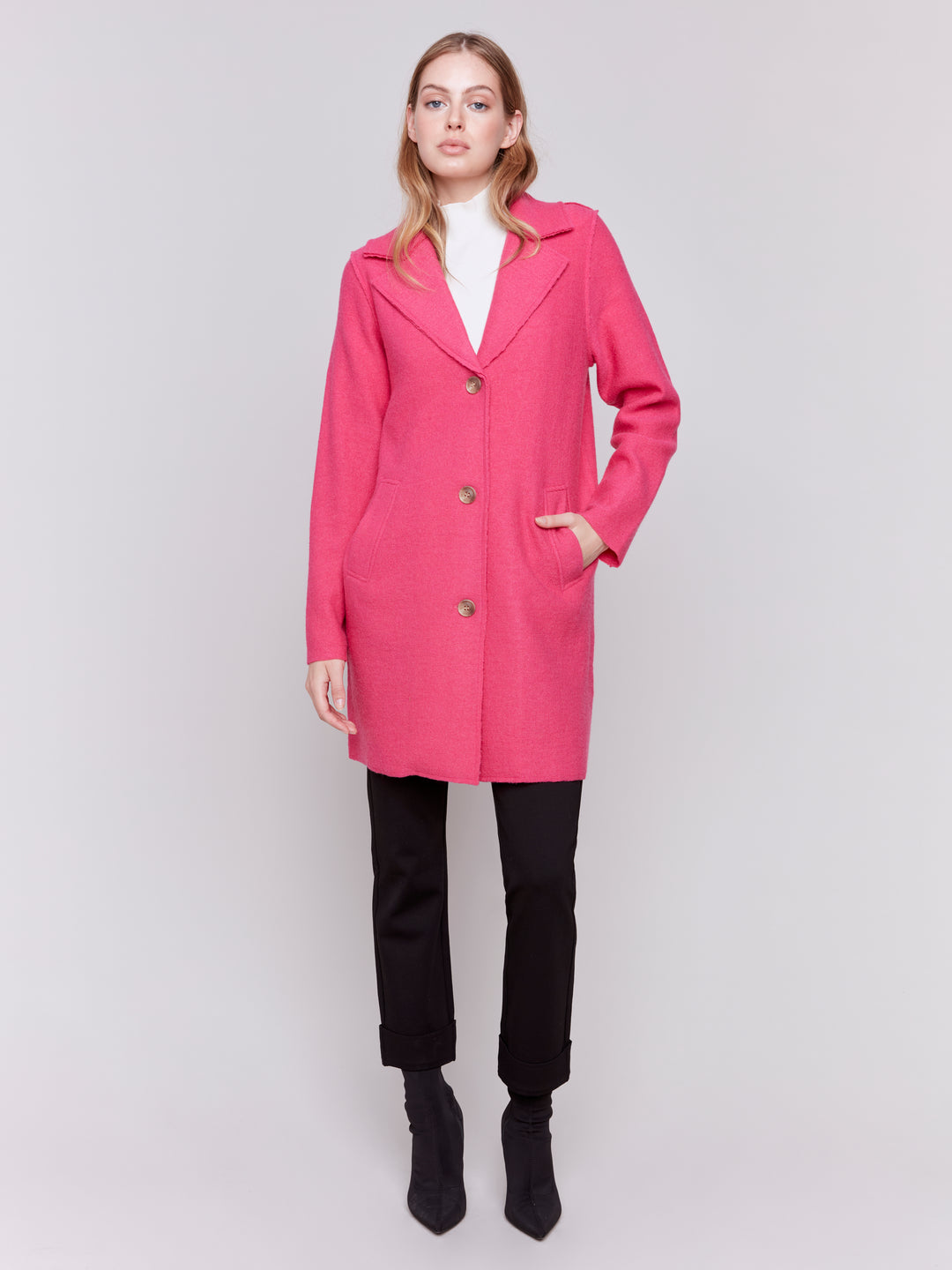 BOILED WOOL KNIT COAT