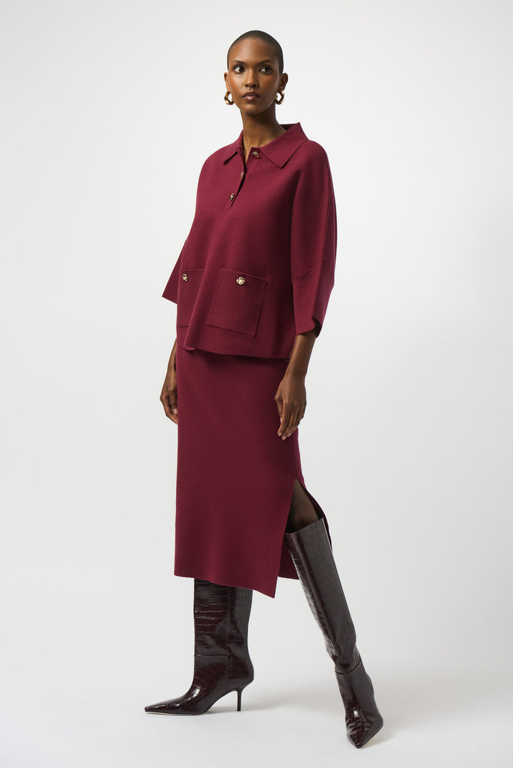 COLLARED TOP WITH GOLD BUTTONS