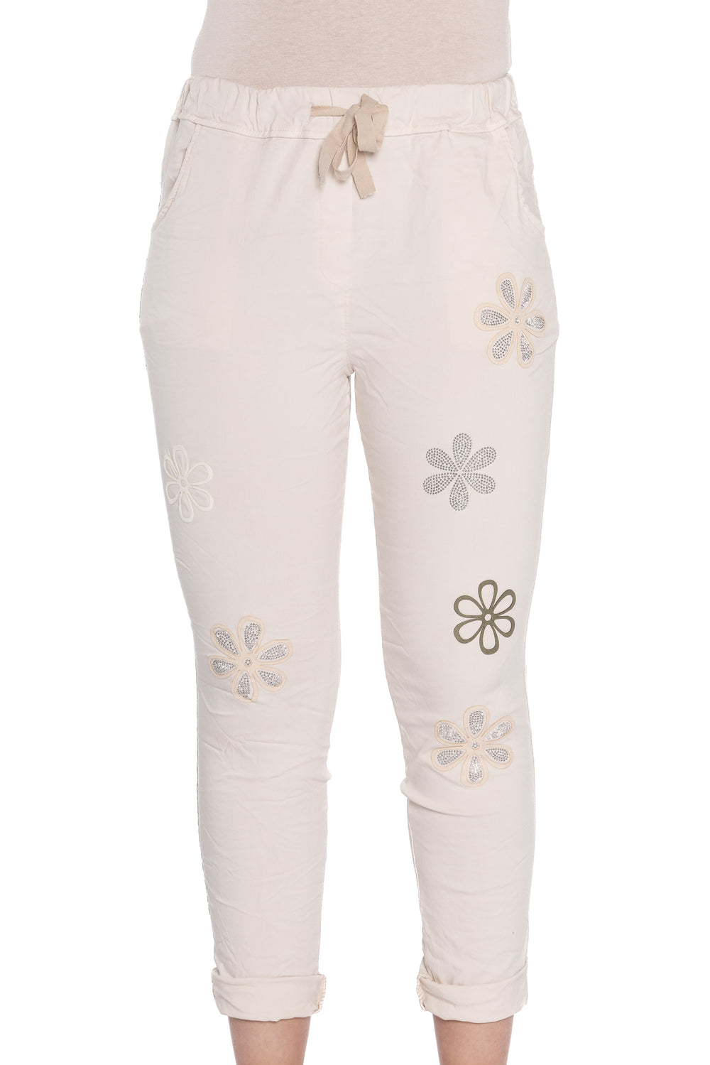 ETERN Spring 2025  Made with a blend of cotton and spandex, these joggers feature a drawstring waist, cuffed hems and side and back pockets. 