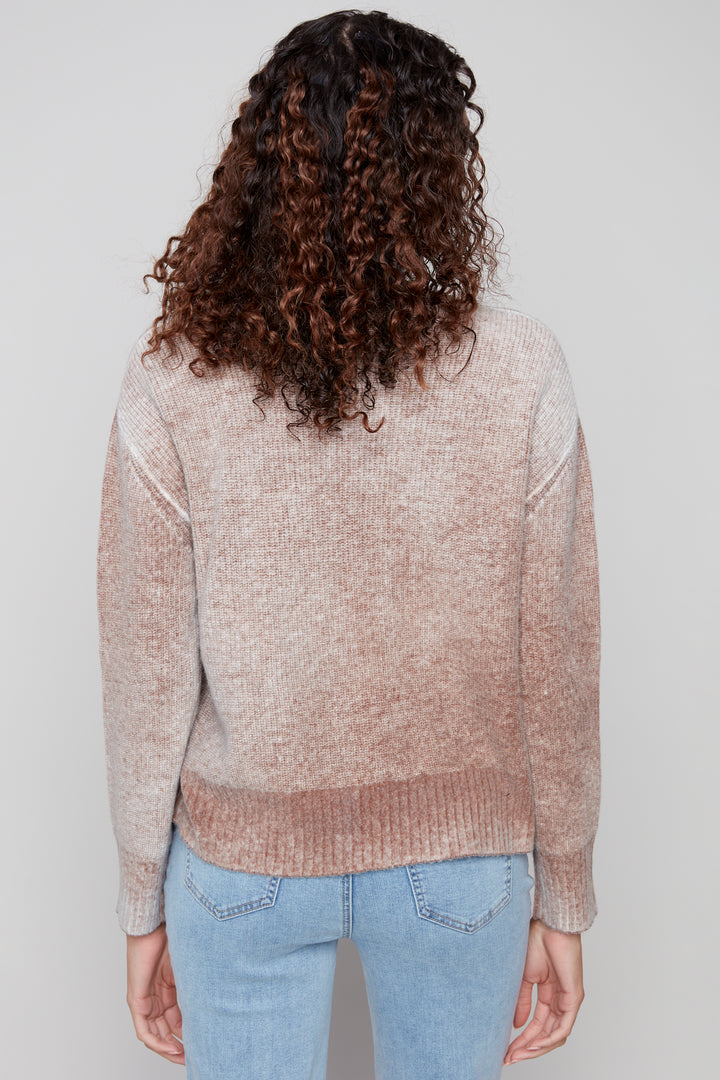 FANCY KNIT FRONT LS TOP