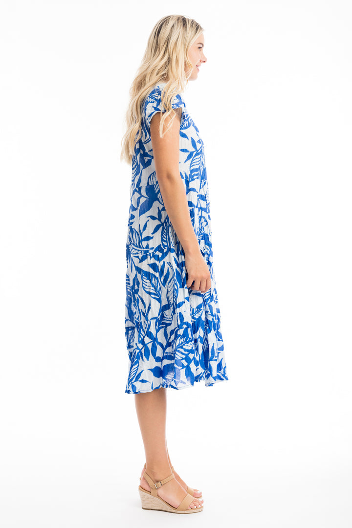 HAYMAN BLUE CAP SLEEVE DRESS WITH POCKETS