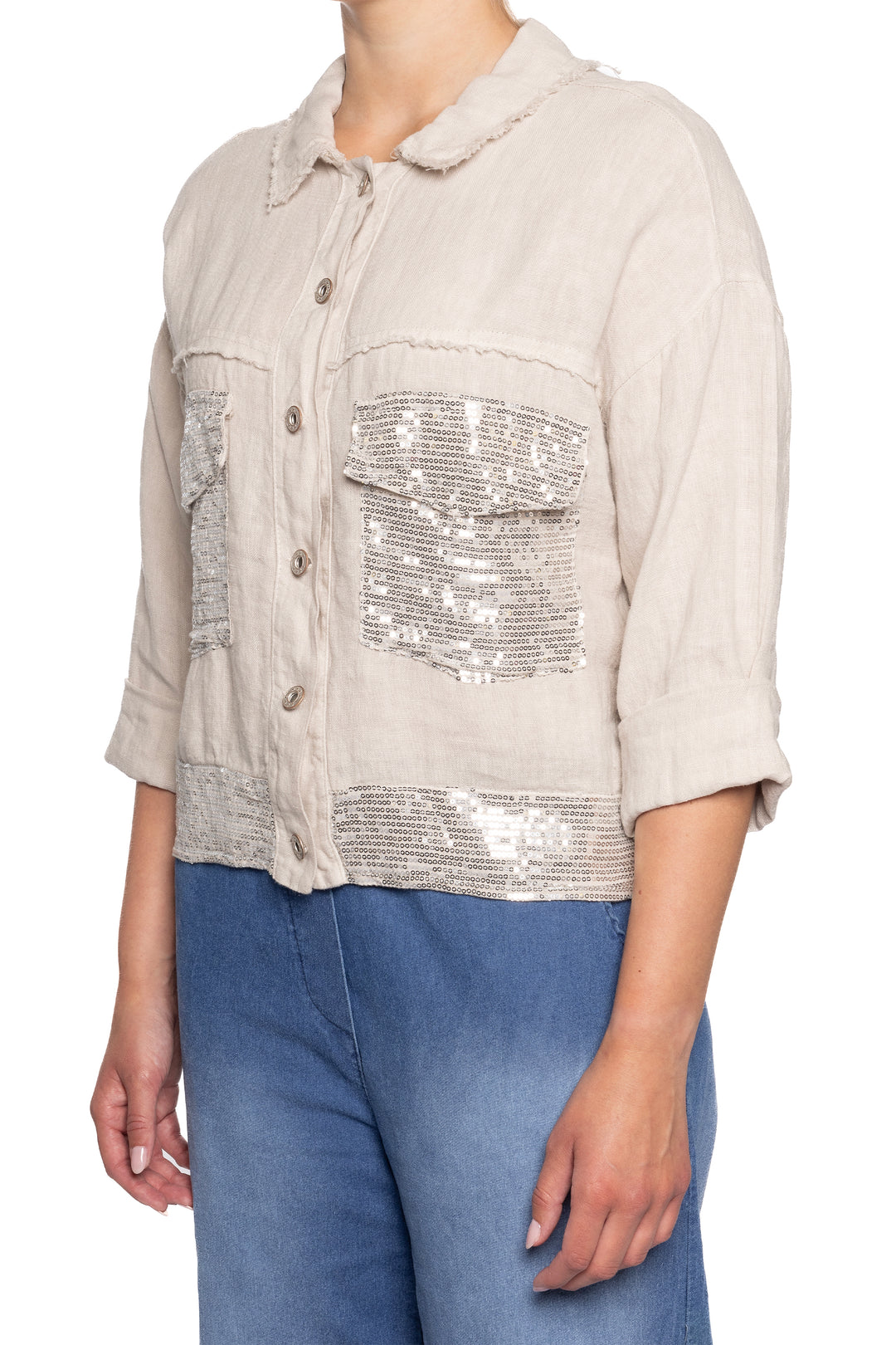 JACKET WITH SEQUIN POCKETS
