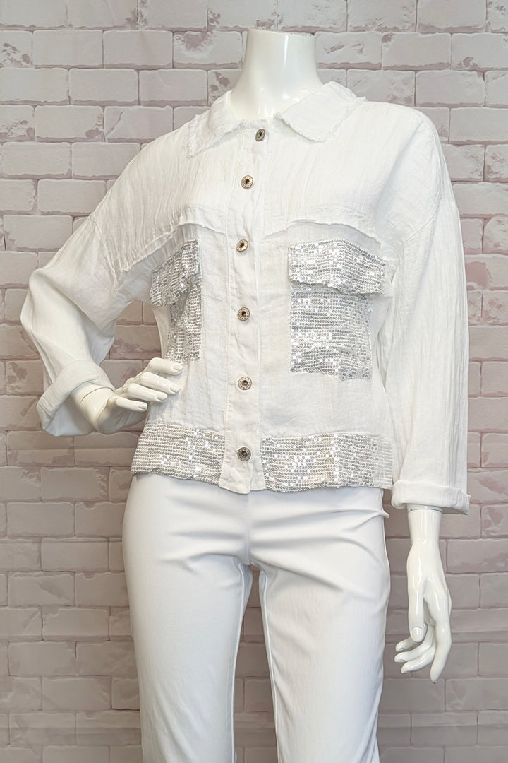 JACKET WITH SEQUIN POCKETS