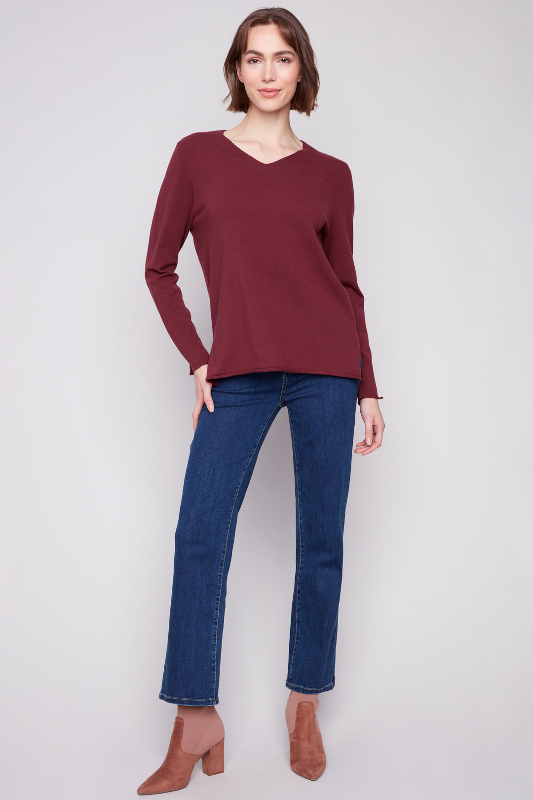 LS V-NECK TOP