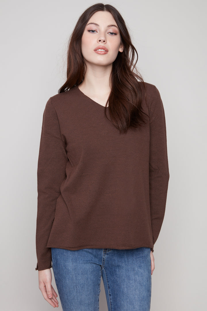 LS V-NECK TOP
