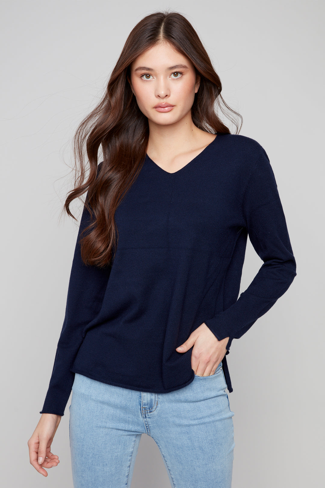 LS V-NECK TOP