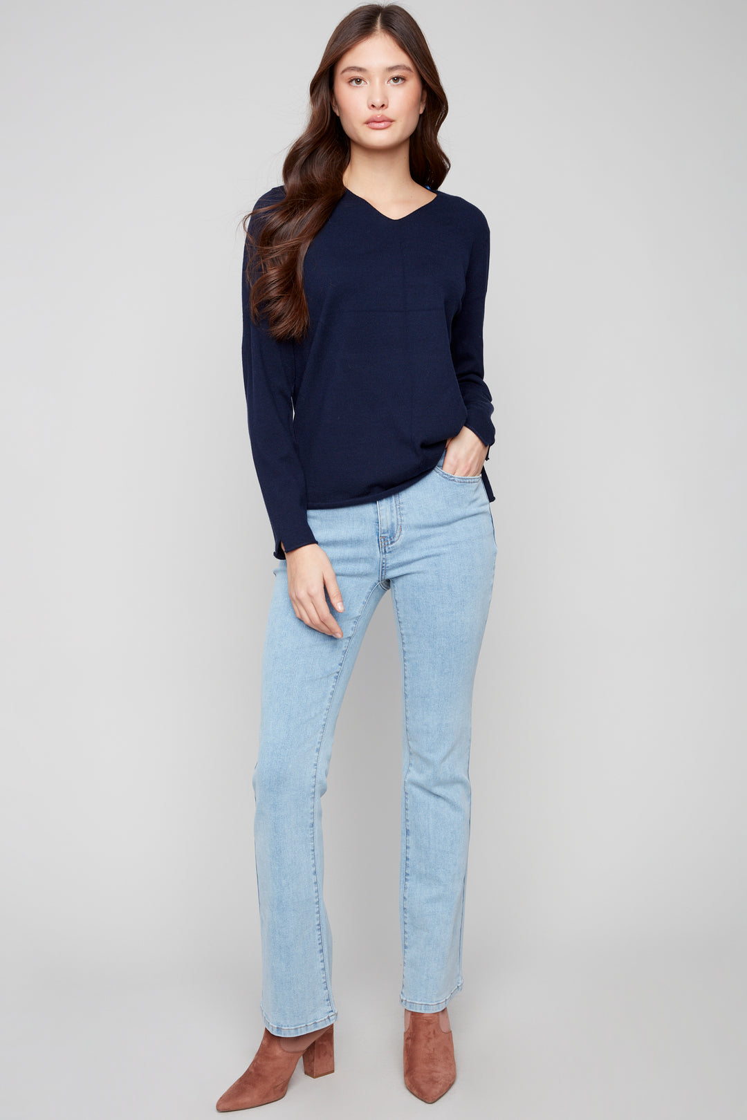 LS V-NECK TOP