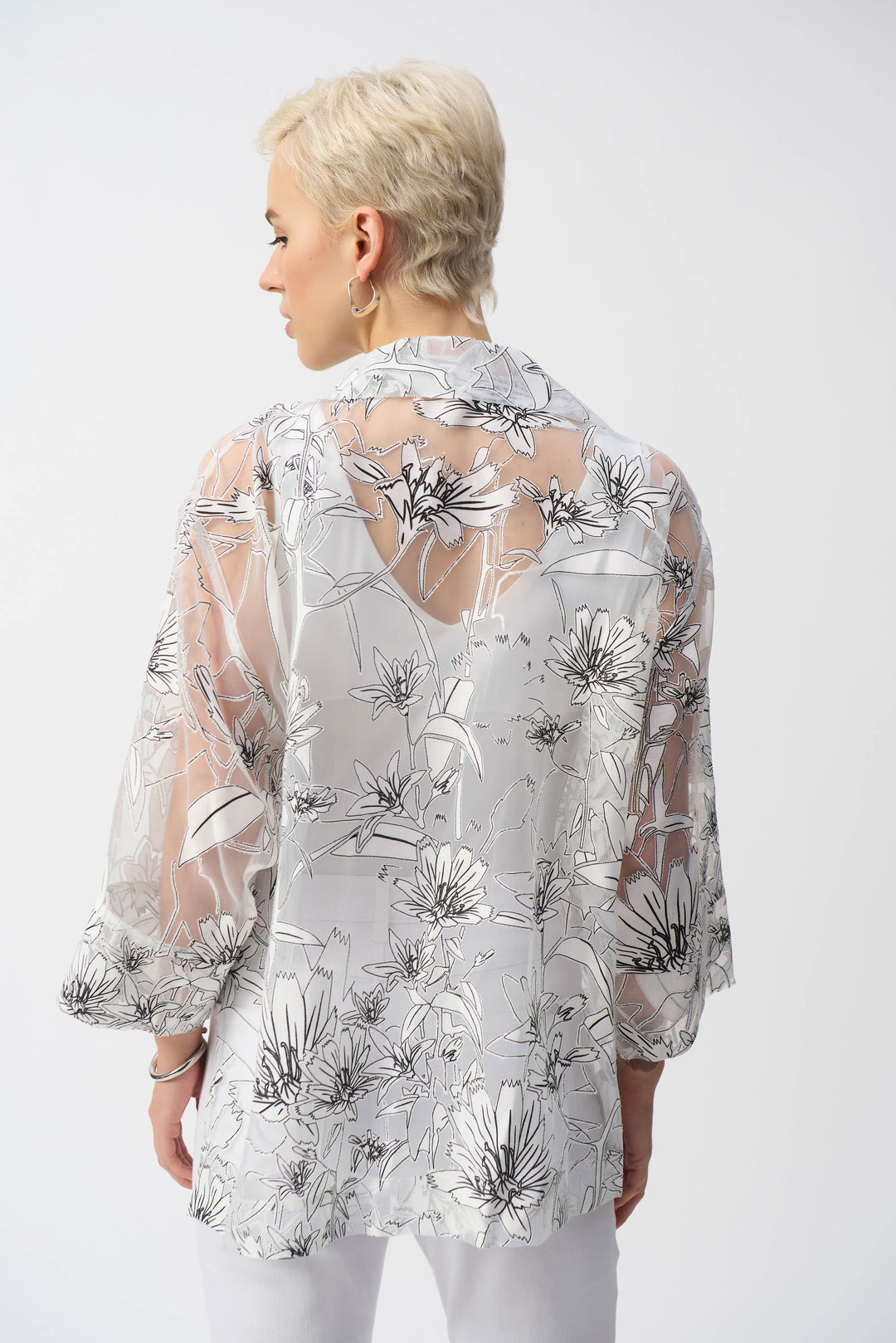 ORGANZA FLORAL BURNOUT JACKET SHIRT