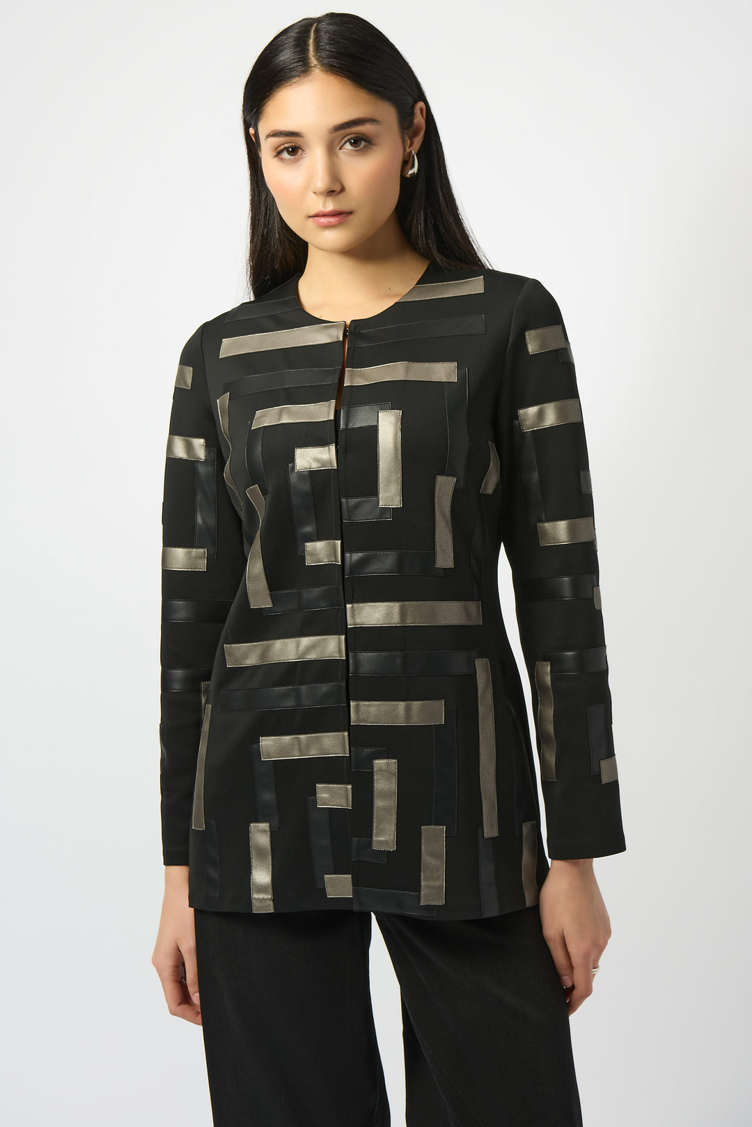SCUBA & PLEATHER STRIPS JACKET