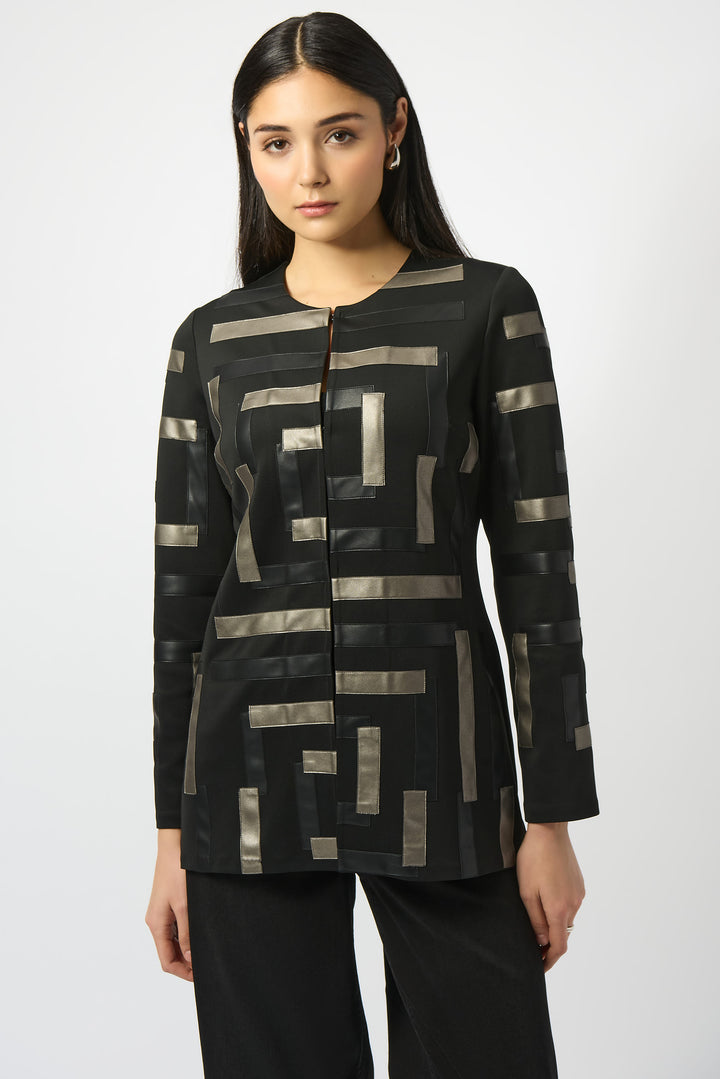 SCUBA & PLEATHER STRIPS JACKET