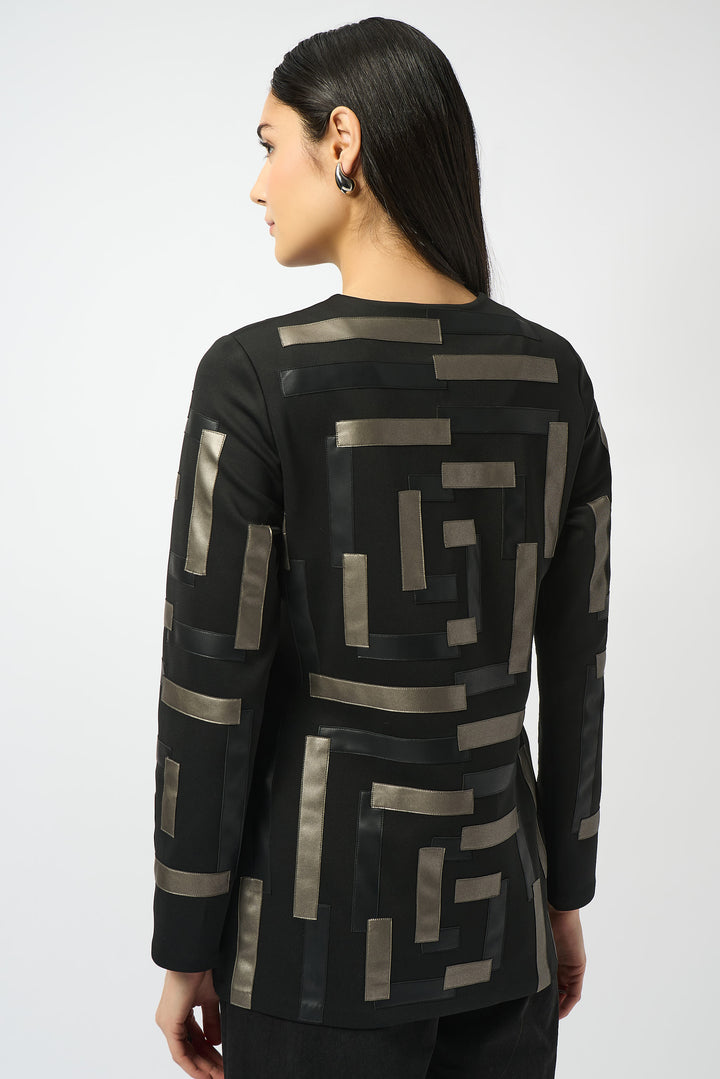 SCUBA & PLEATHER STRIPS JACKET