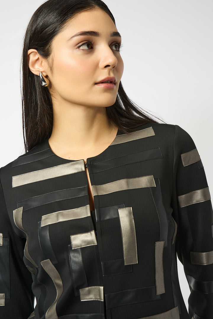 SCUBA & PLEATHER STRIPS JACKET