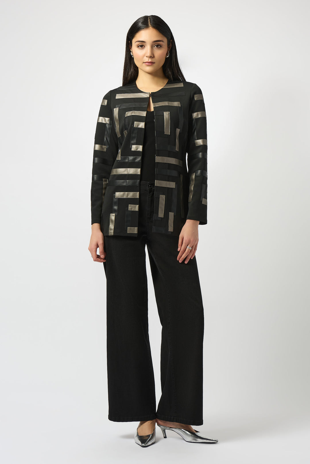 SCUBA & PLEATHER STRIPS JACKET