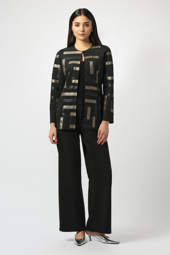 SCUBA & PLEATHER STRIPS JACKET
