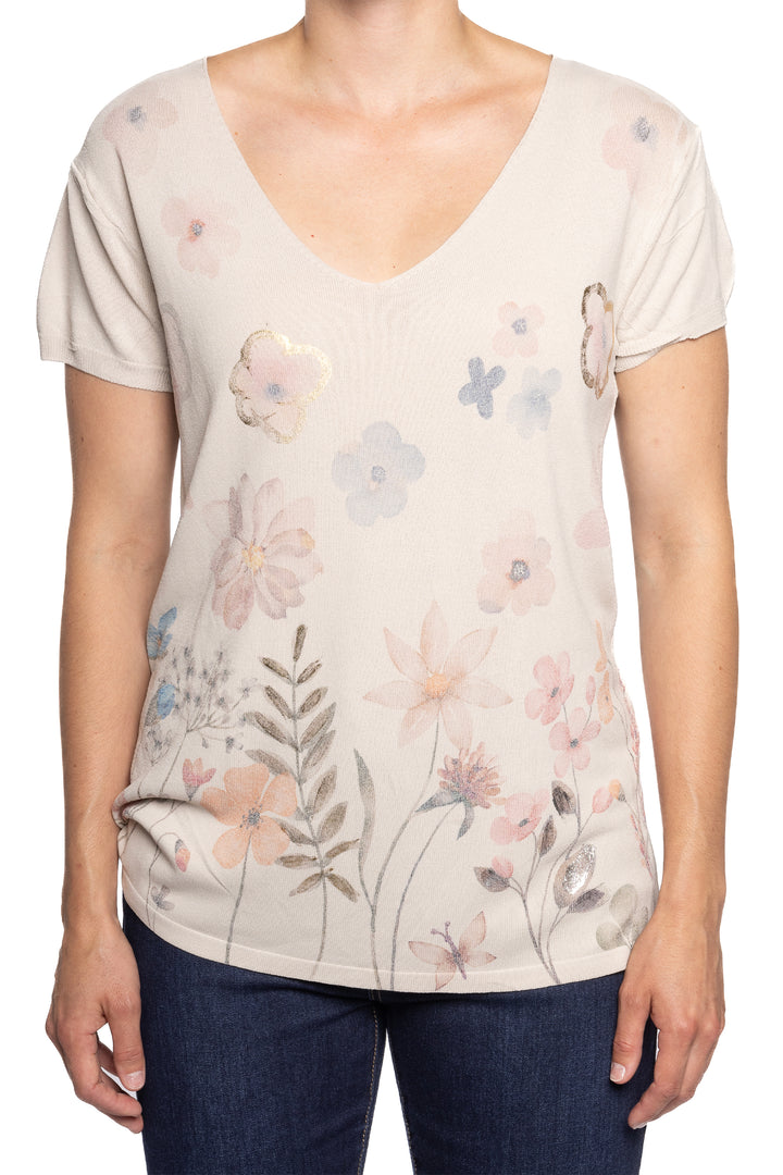 SS TOP WITH FLOWERS