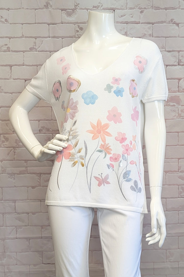 SS TOP WITH FLOWERS