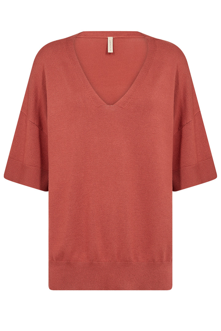 Soya Concept Fall 2025 
With its airy and cozy design, this light sweater top is perfect for any season. The wide v-neck adds a touch of elegance, while the ribbed cuffs & hem provide a stylish twist.