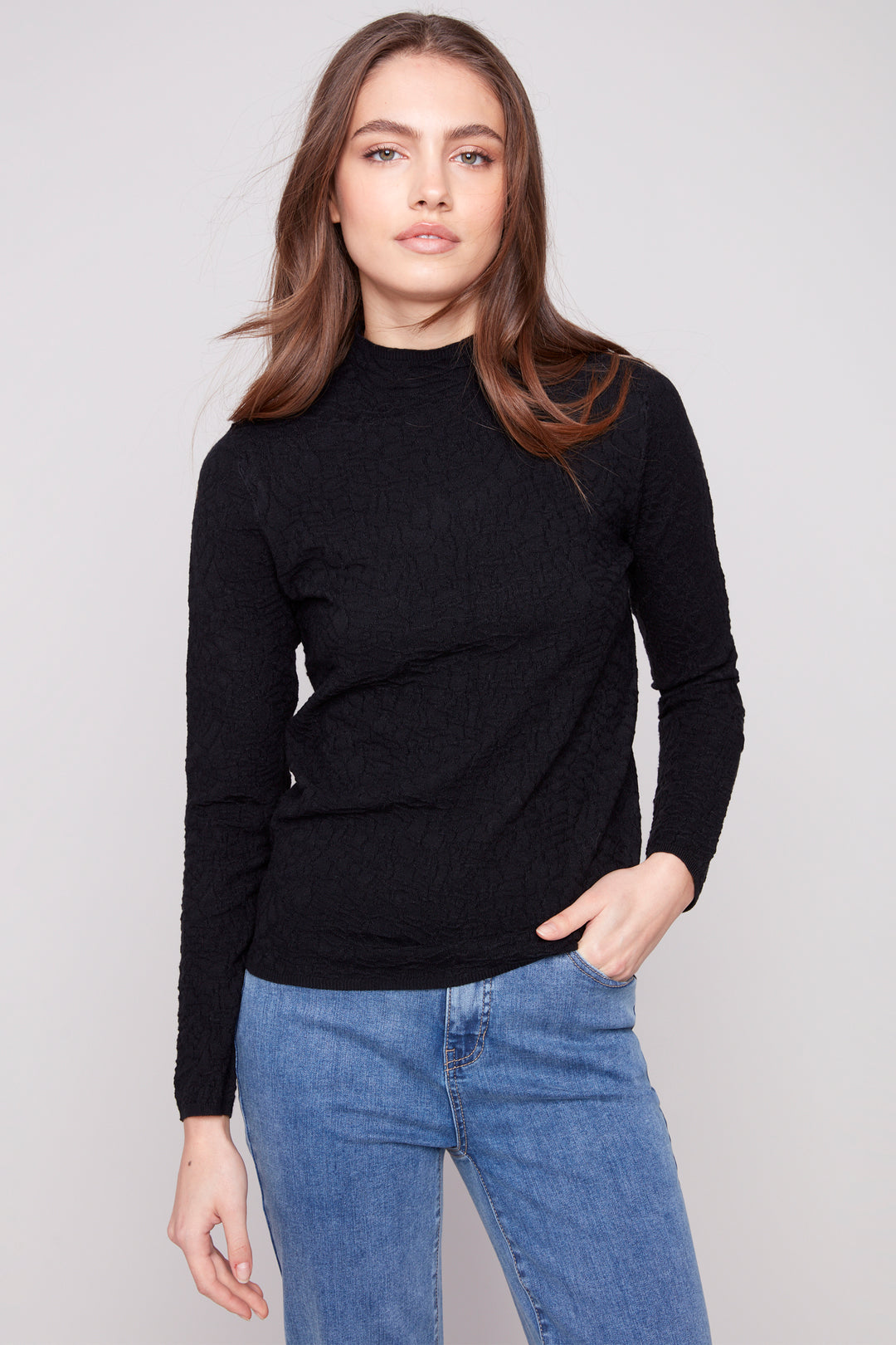 Charlie B Fall 2025 
Crafted from super light and soft fabric, it feels gentle against your skin while adding a neat, subtle texture to your look.
