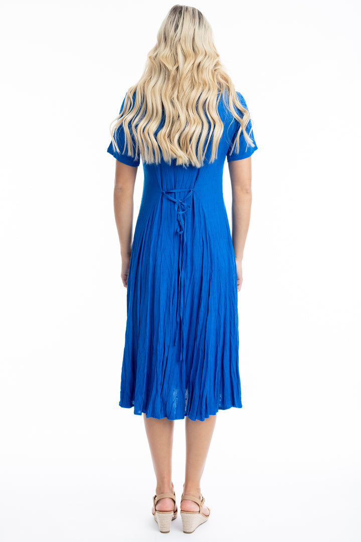 TONAL DOT SS GODET DRESS