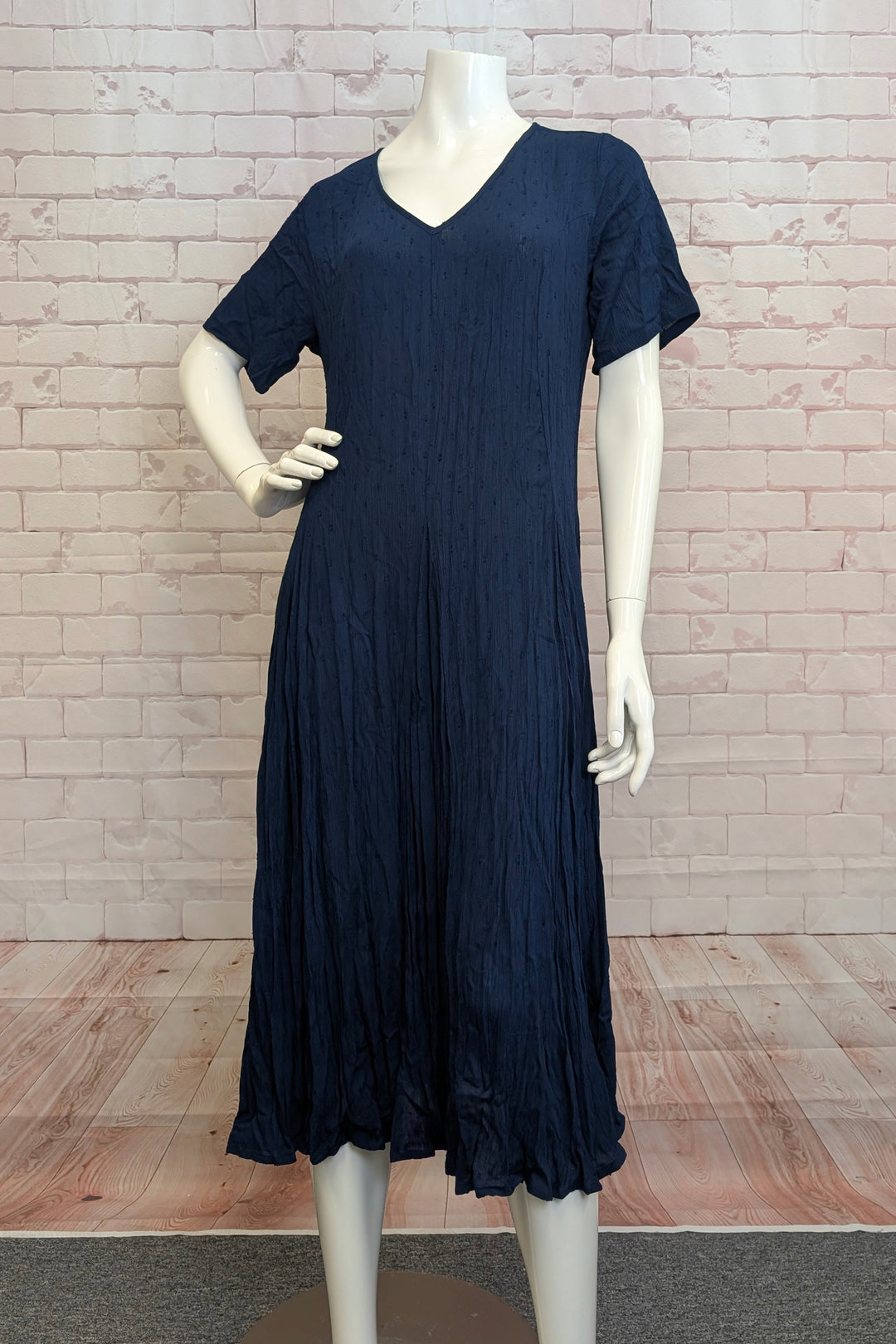 TONAL DOT SS GODET DRESS