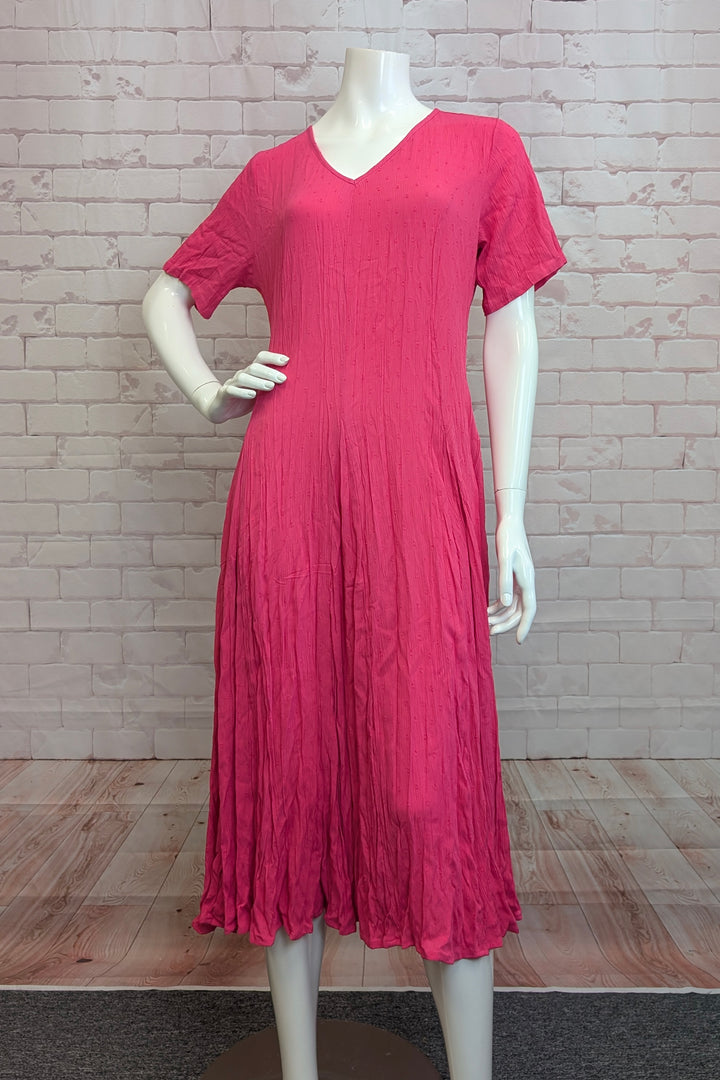 TONAL DOT SS GODET DRESS