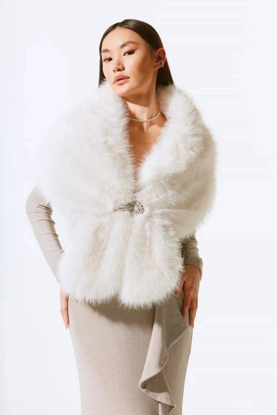 ★NOFFICIALNOFFICE★CURLY FUR SHAWL JACKET GRAY★正規品/人気 FUR SHAWL – Aldila Boutique