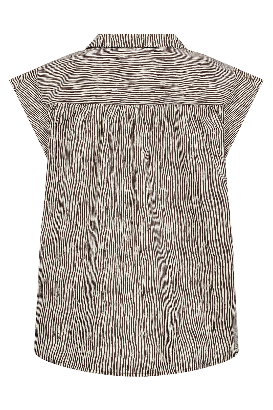 WAVY STRIPE CAP SLEEVE POPOVER
