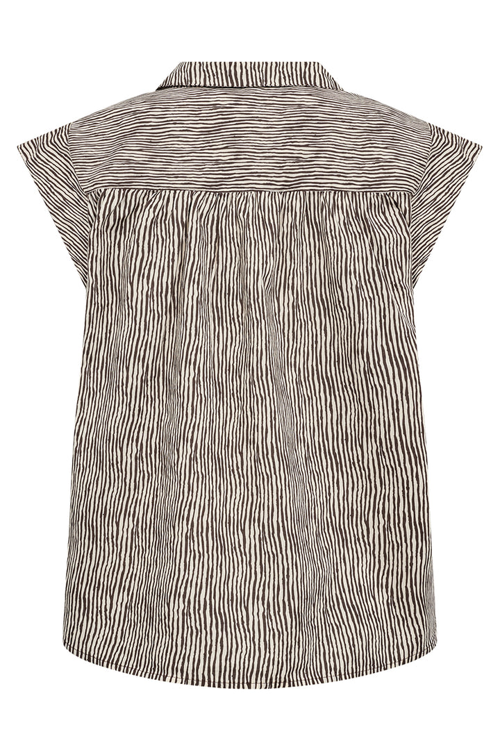 WAVY STRIPE CAP SLEEVE POPOVER