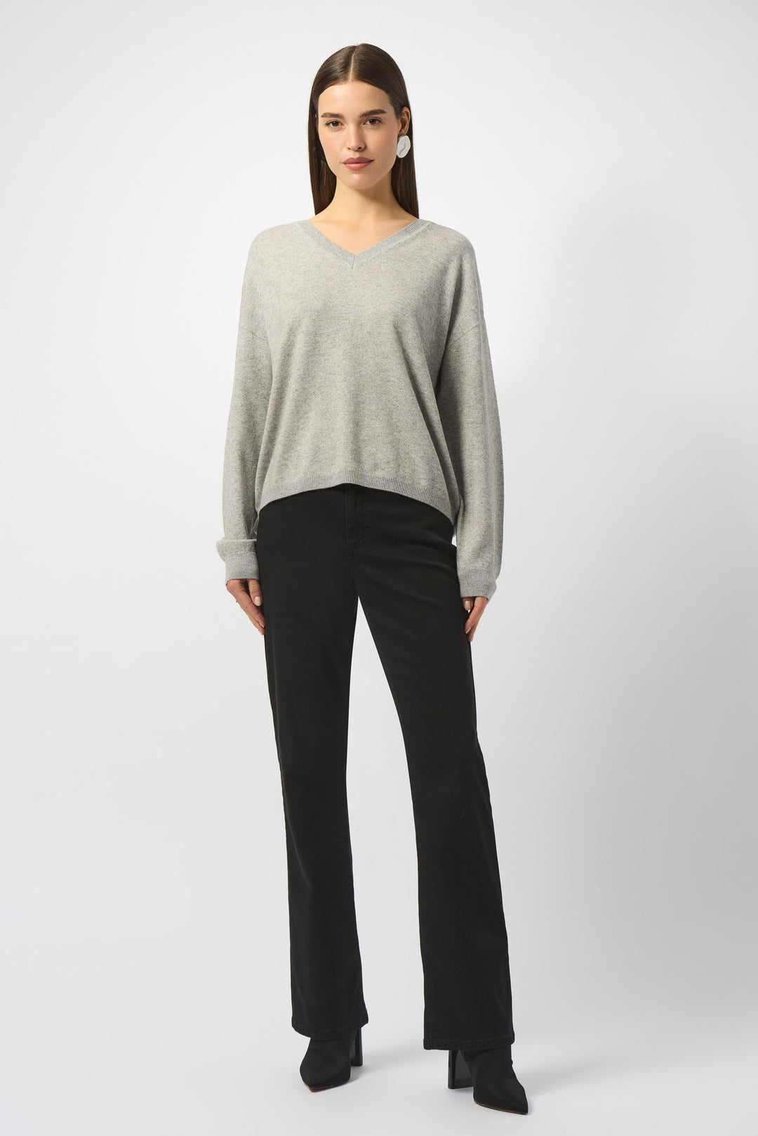 WOOL LS V-NECK SWEATER TOP