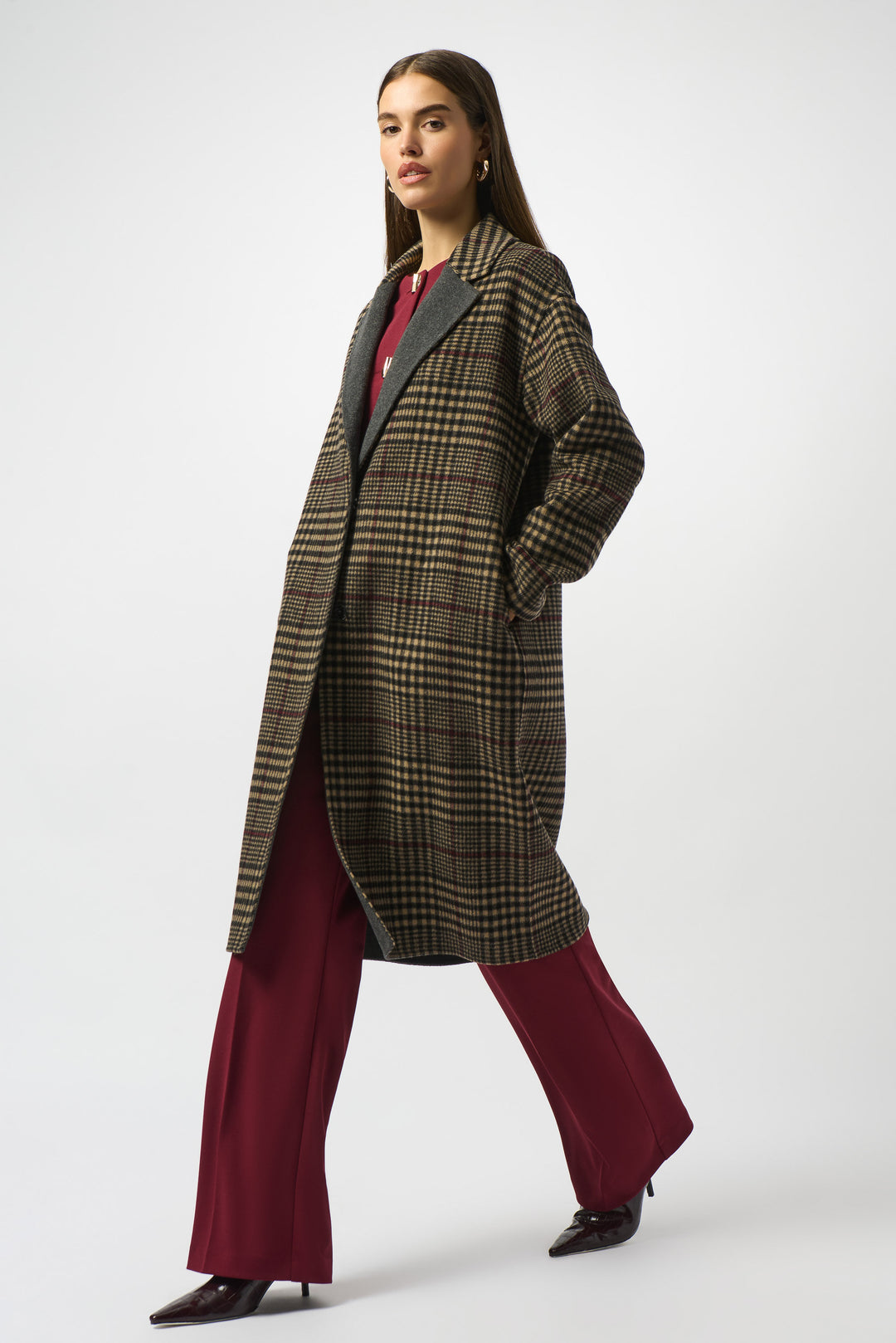 WOOL PLAID COAT