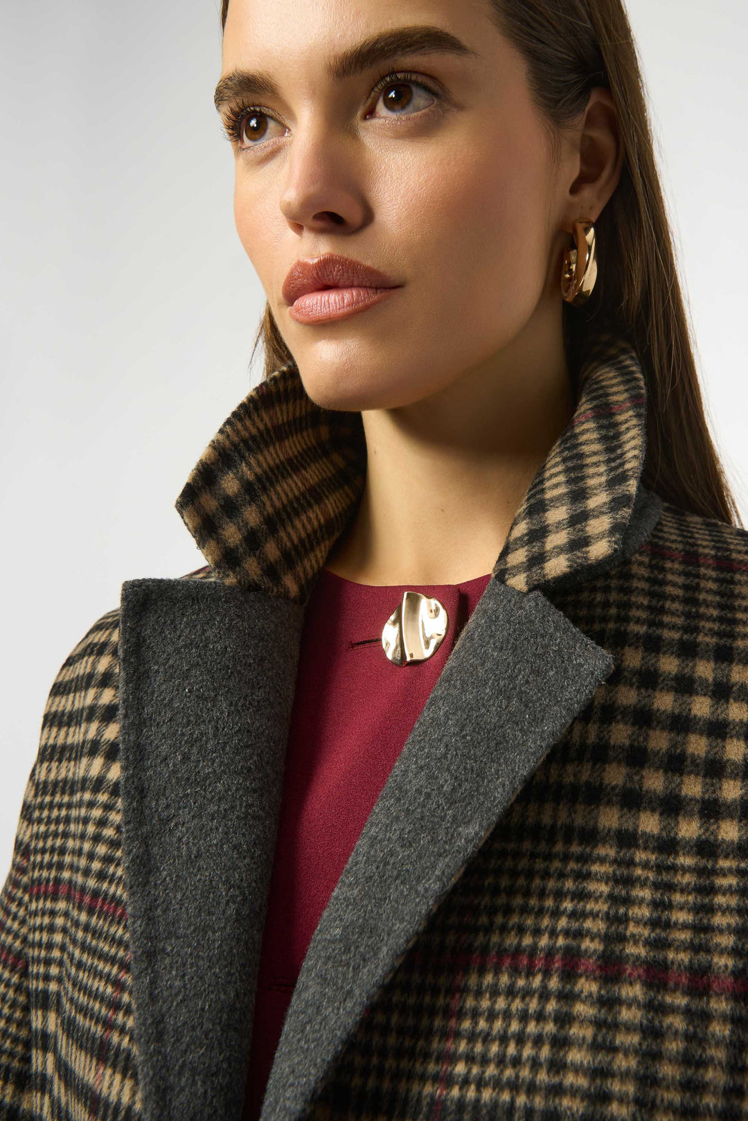 WOOL PLAID COAT
